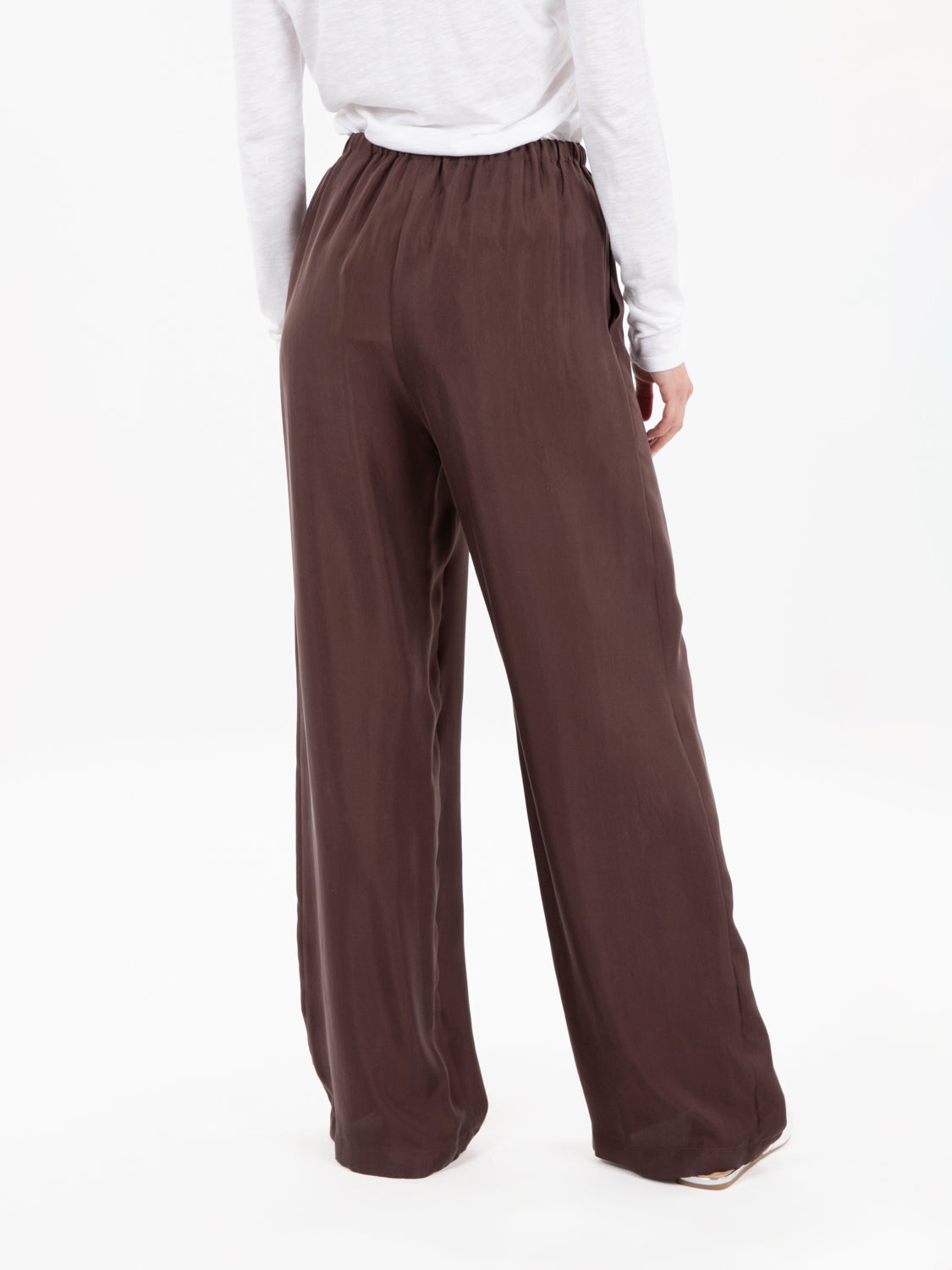 Pantaloni palazzo twill enzimati choco