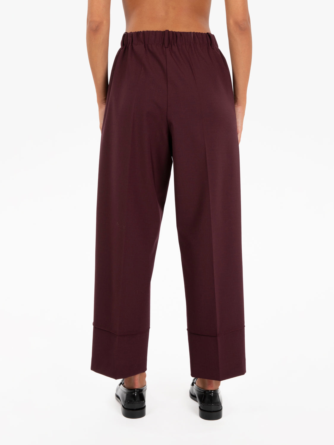 Pantaloni Poly wool barolo