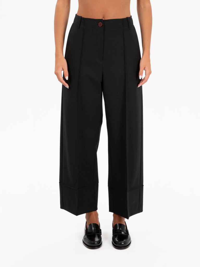 ALYSI - Pantaloni Poly wool nero