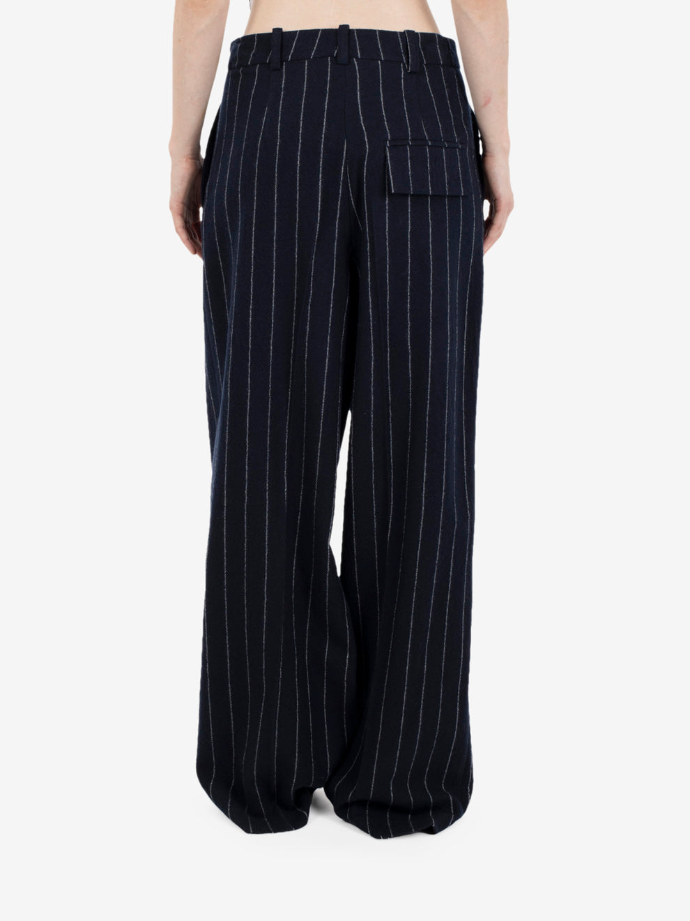 Pantaloni stripes wool dritti notte