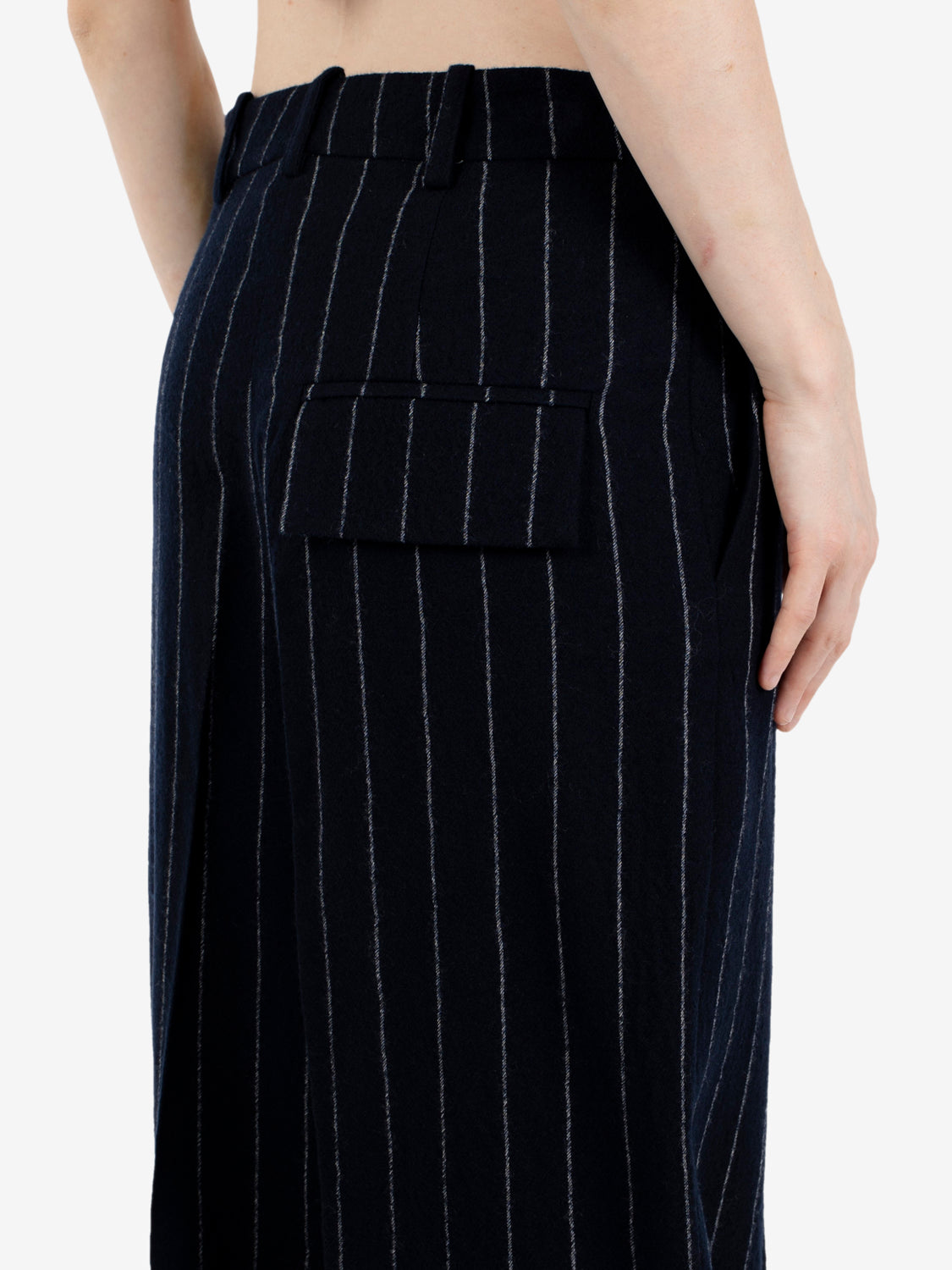 Pantaloni stripes wool dritti notte
