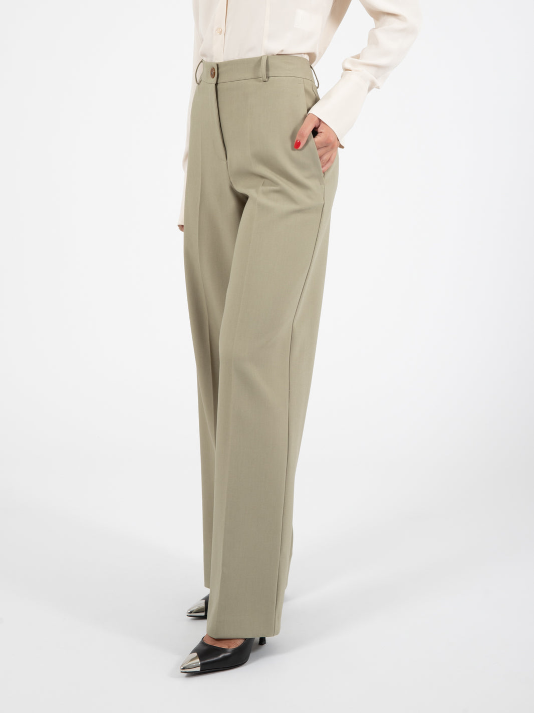 Pantaloni Urban daily dritti salvia