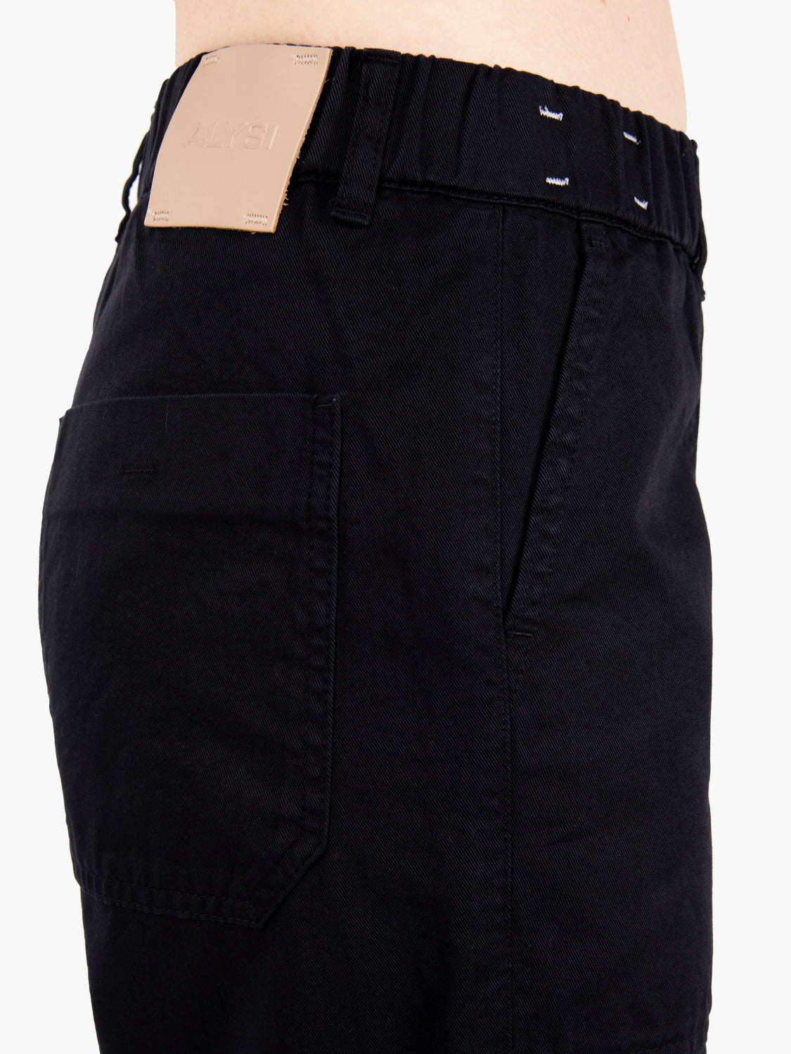 Pantaloni wide sporty gabardine notte