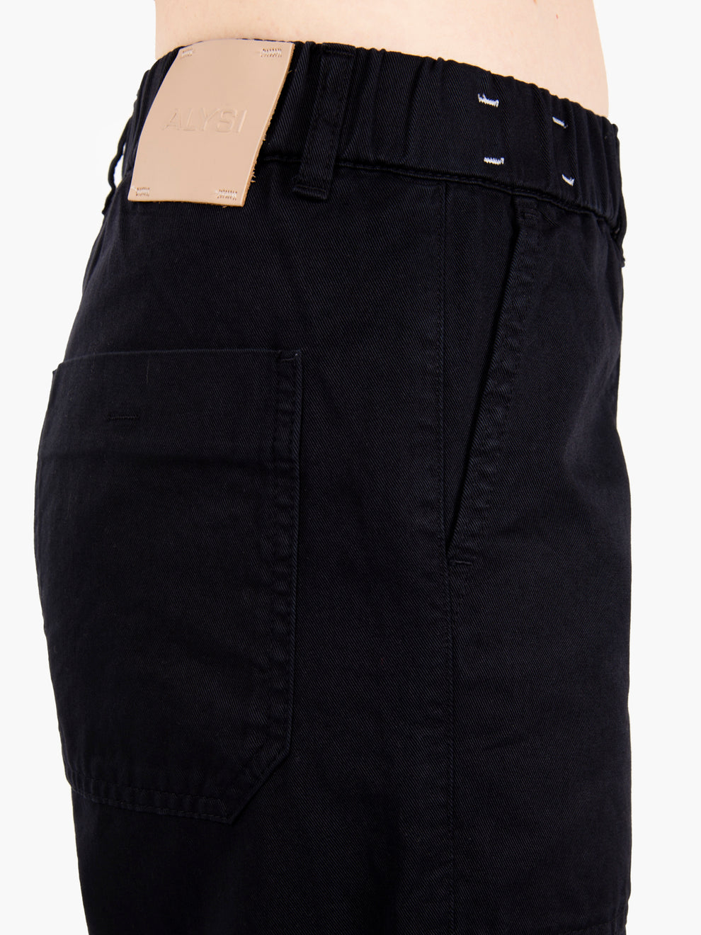 Pantaloni wide sporty gabardine notte