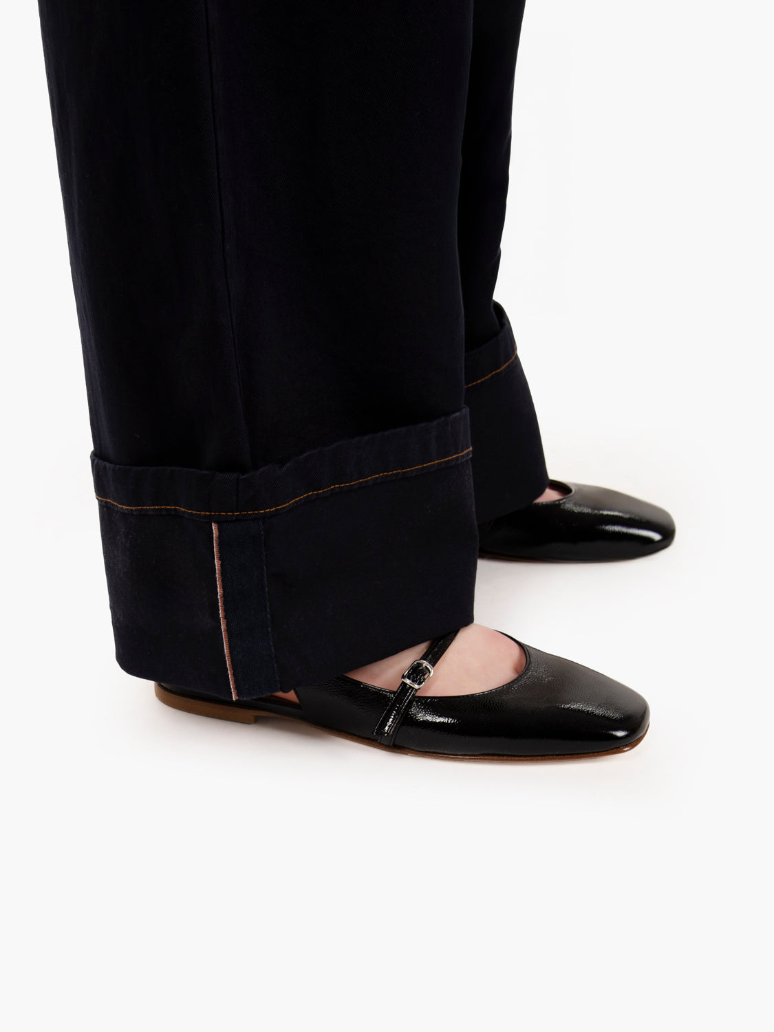 Pantaloni wide sporty gabardine notte