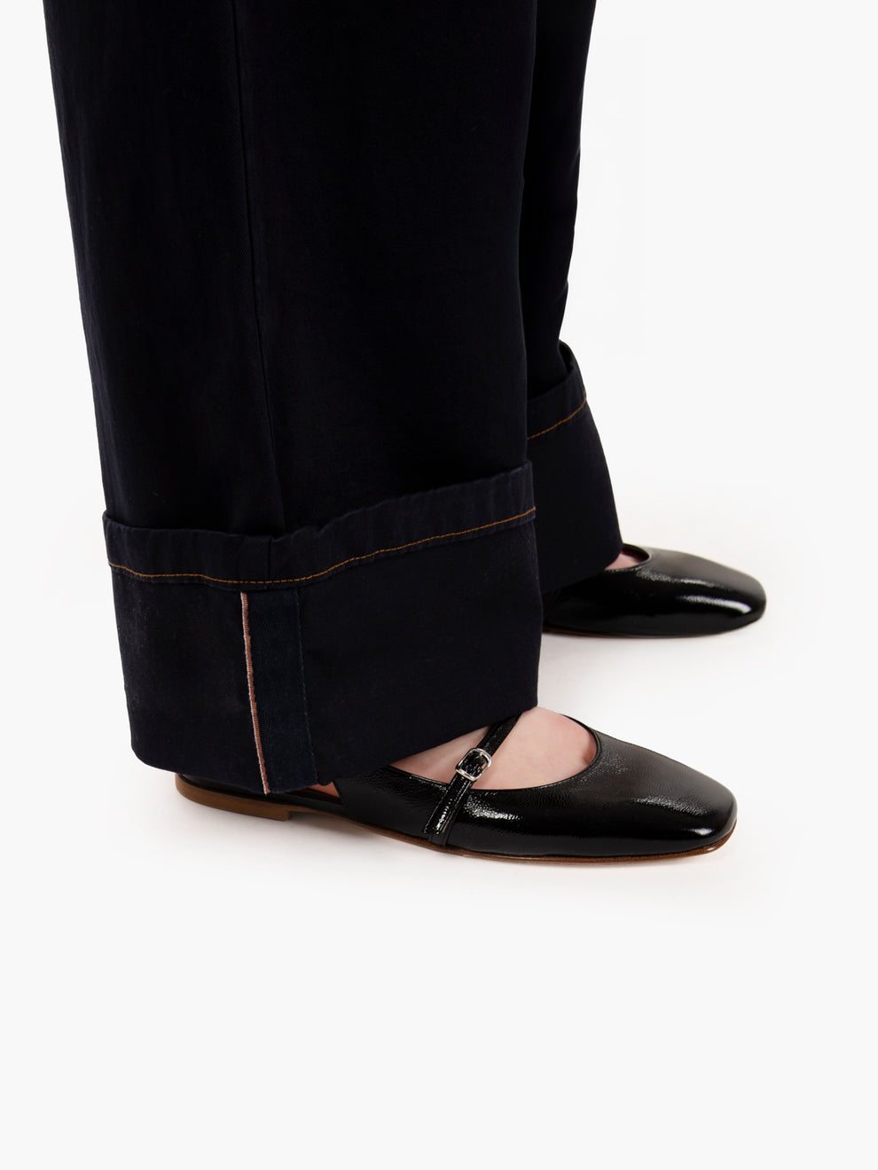 Pantaloni wide sporty gabardine notte