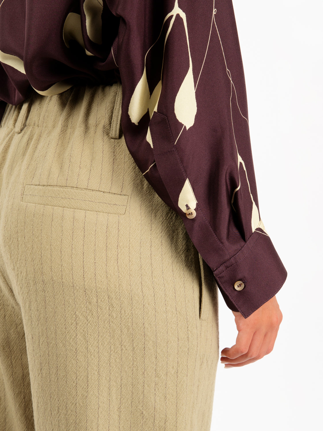 Pantaloni wool stripes oliva
