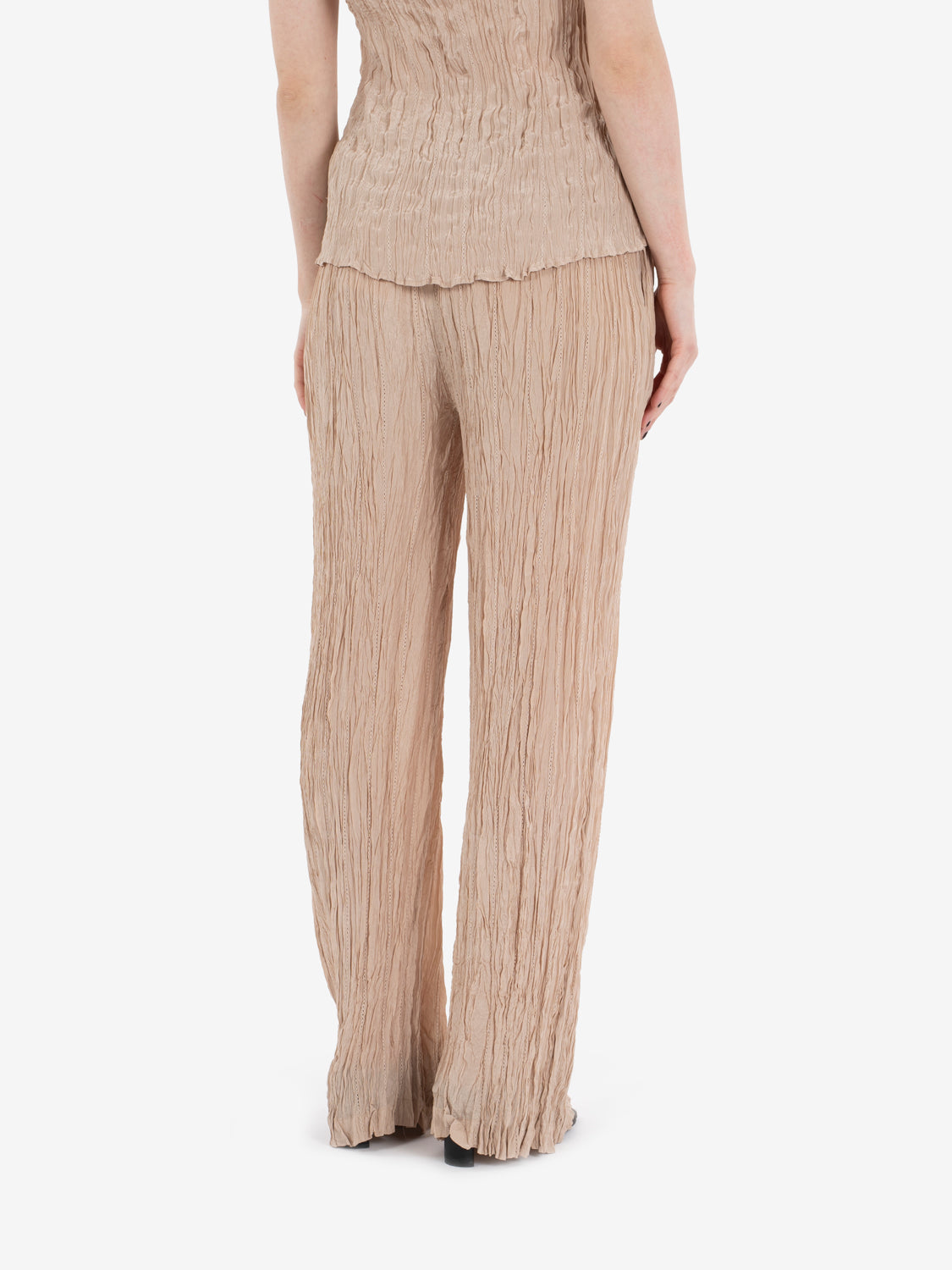 Pantaloni wrinkle cipria
