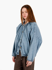 ALYSI - Bomber bleached denim azzurro