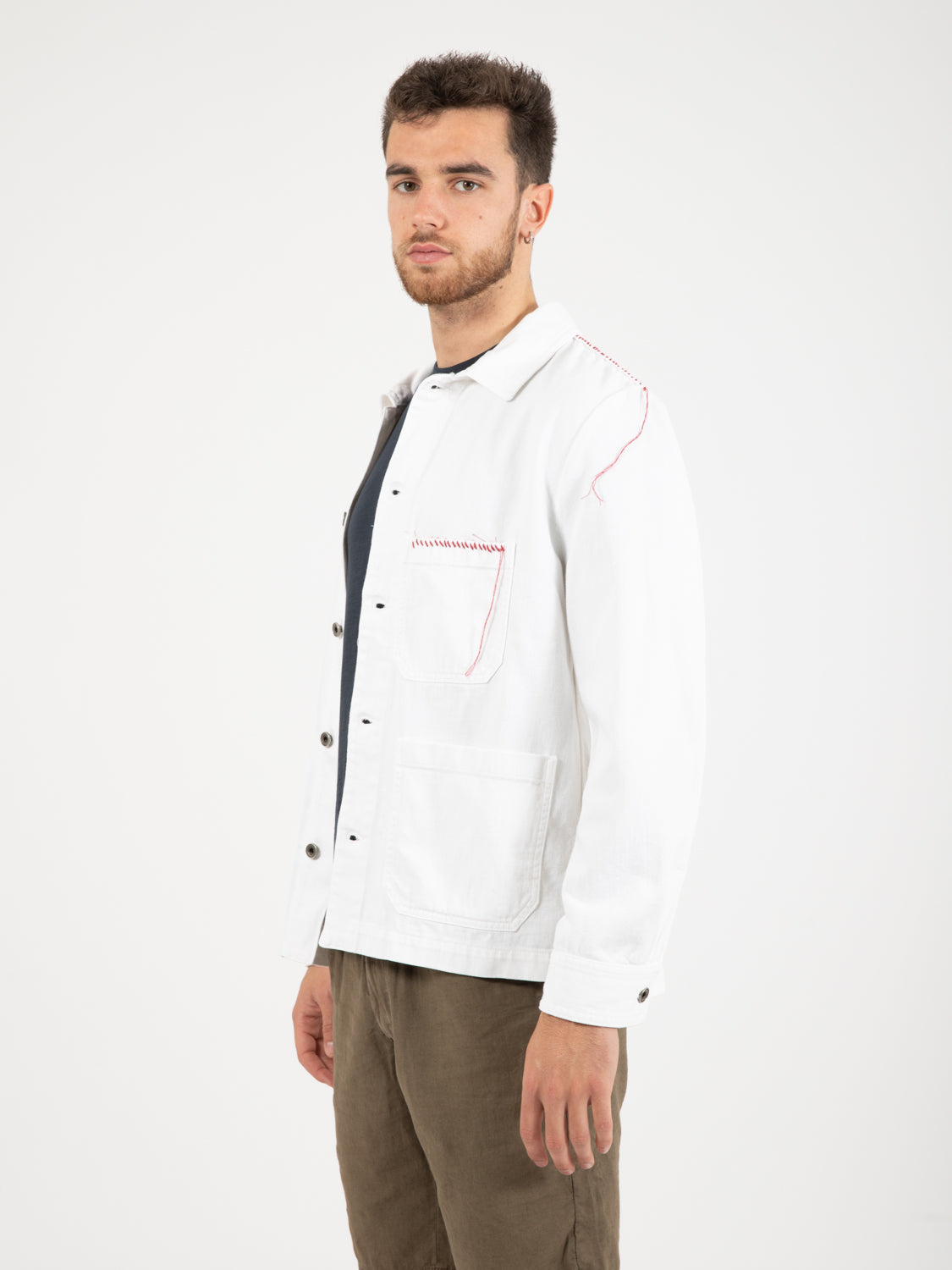 White cotton denim jacket