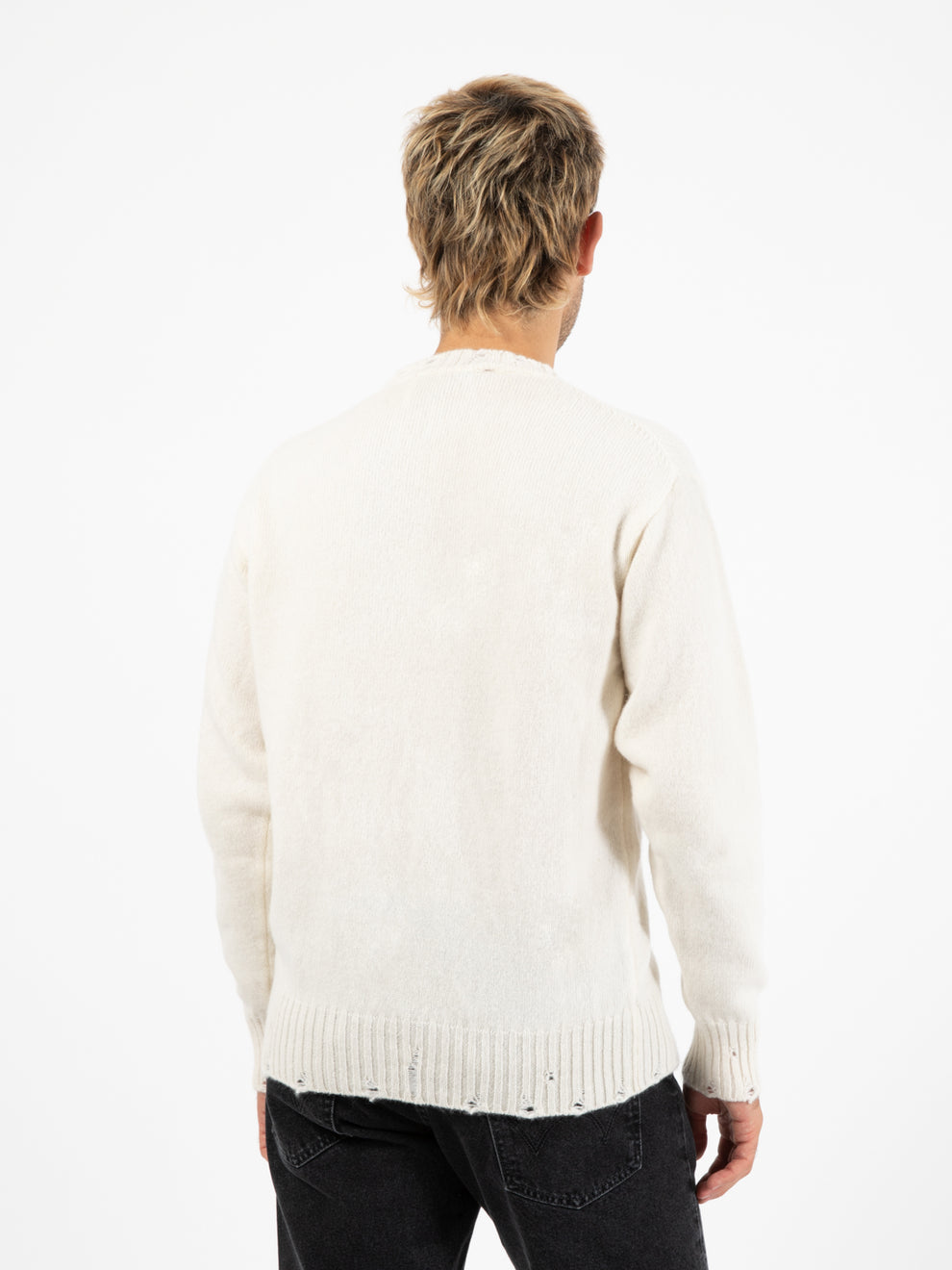 Maglione destroyed panna