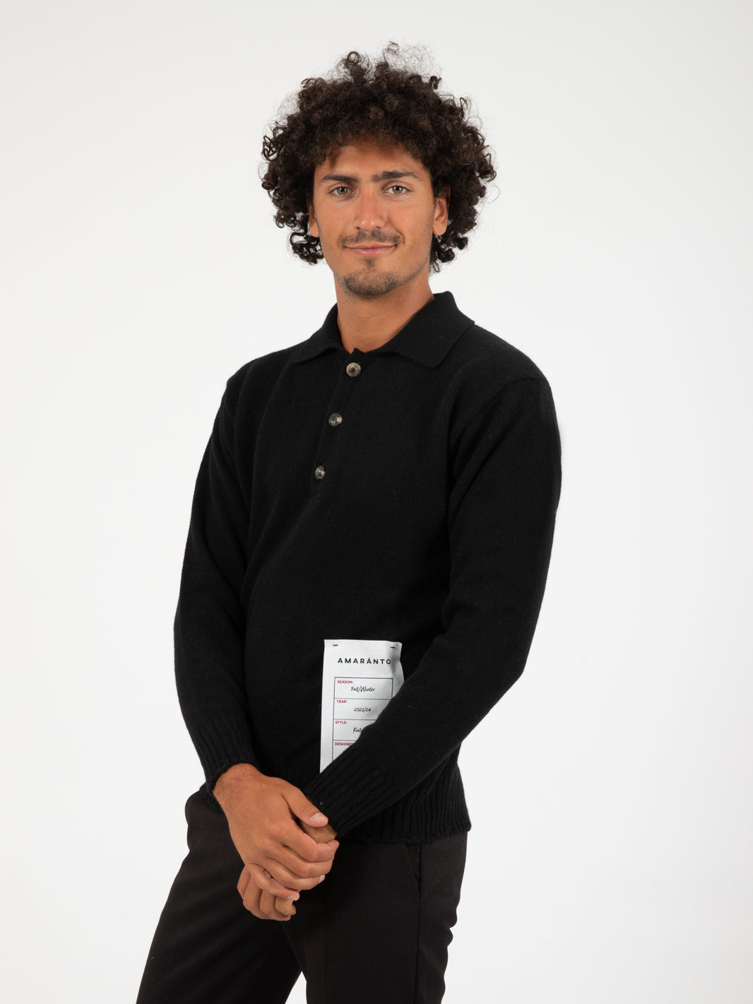 Maglione polo nero