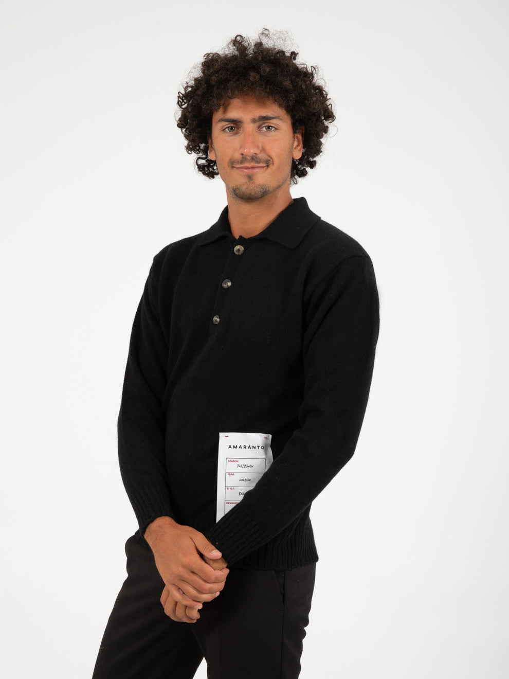 Maglione polo nero