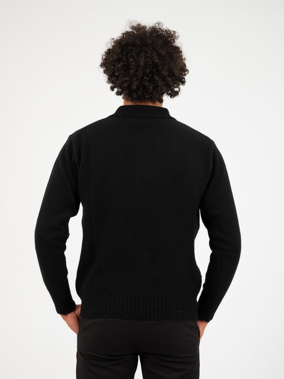 Maglione polo nero