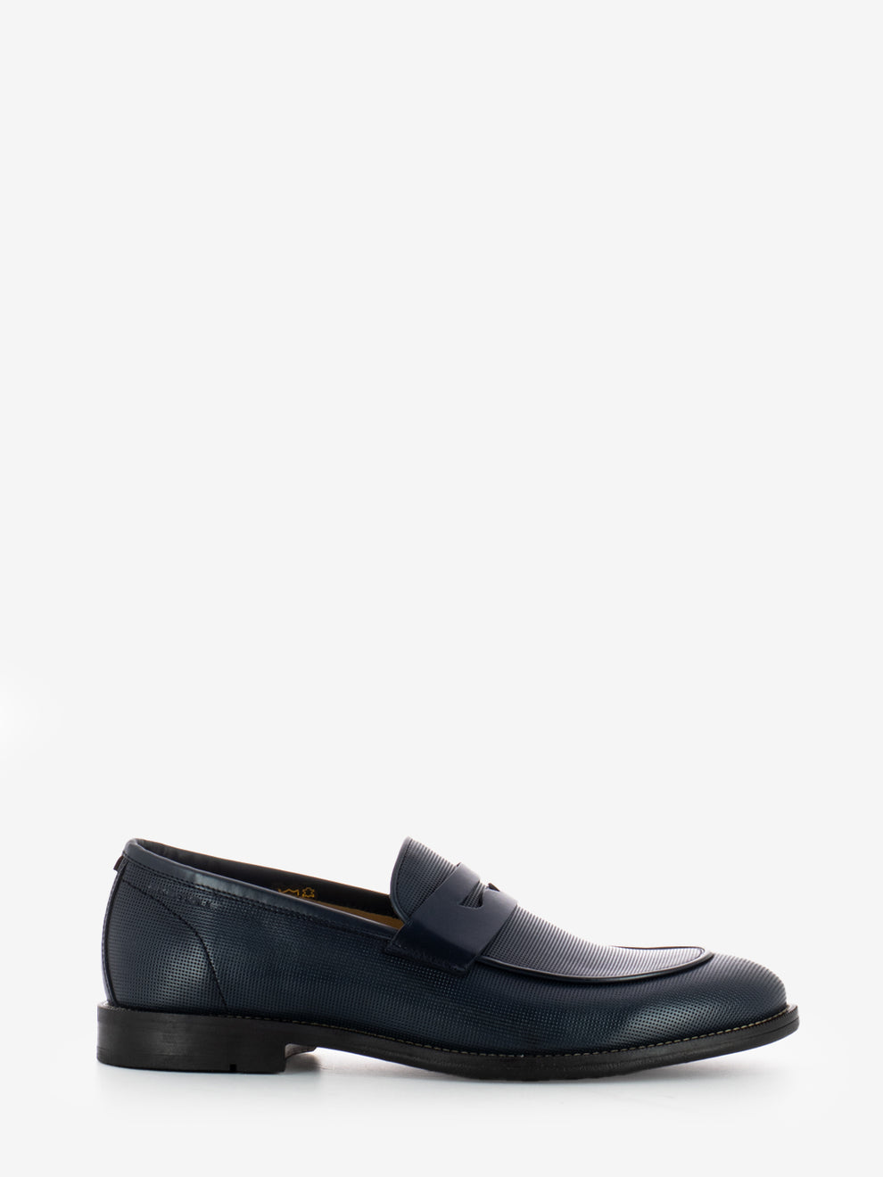 Mocassini in pelle fascia penny navy