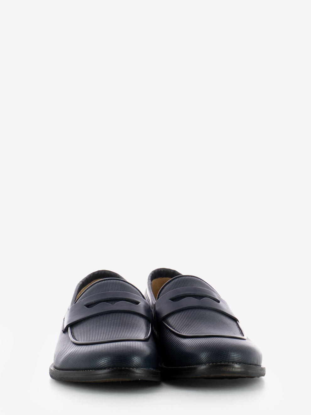 Mocassini in pelle fascia penny navy
