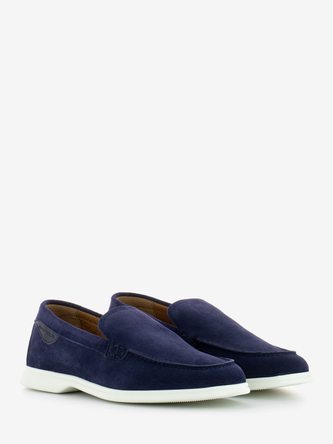 Blue suede loafers