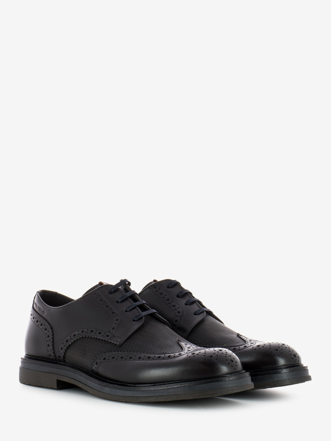 Dark brown full-brogue derby shoe