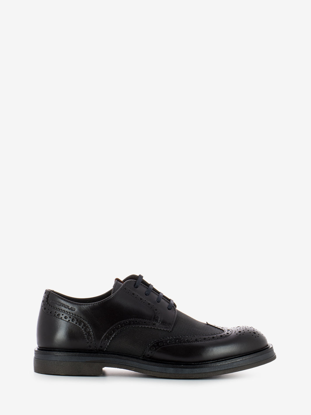 Dark brown full-brogue derby shoe