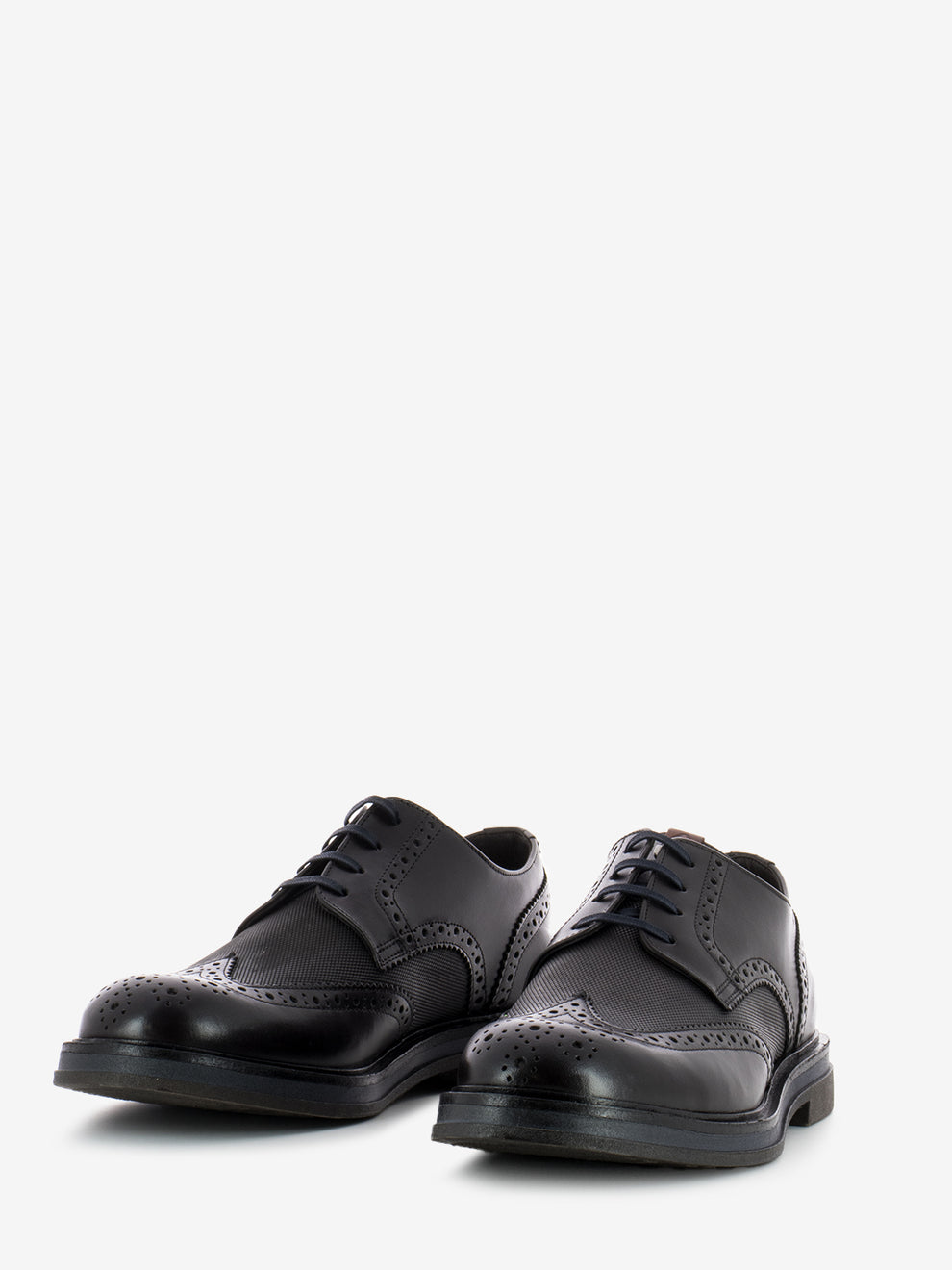 Scarpa derby full-brogue testa di moro