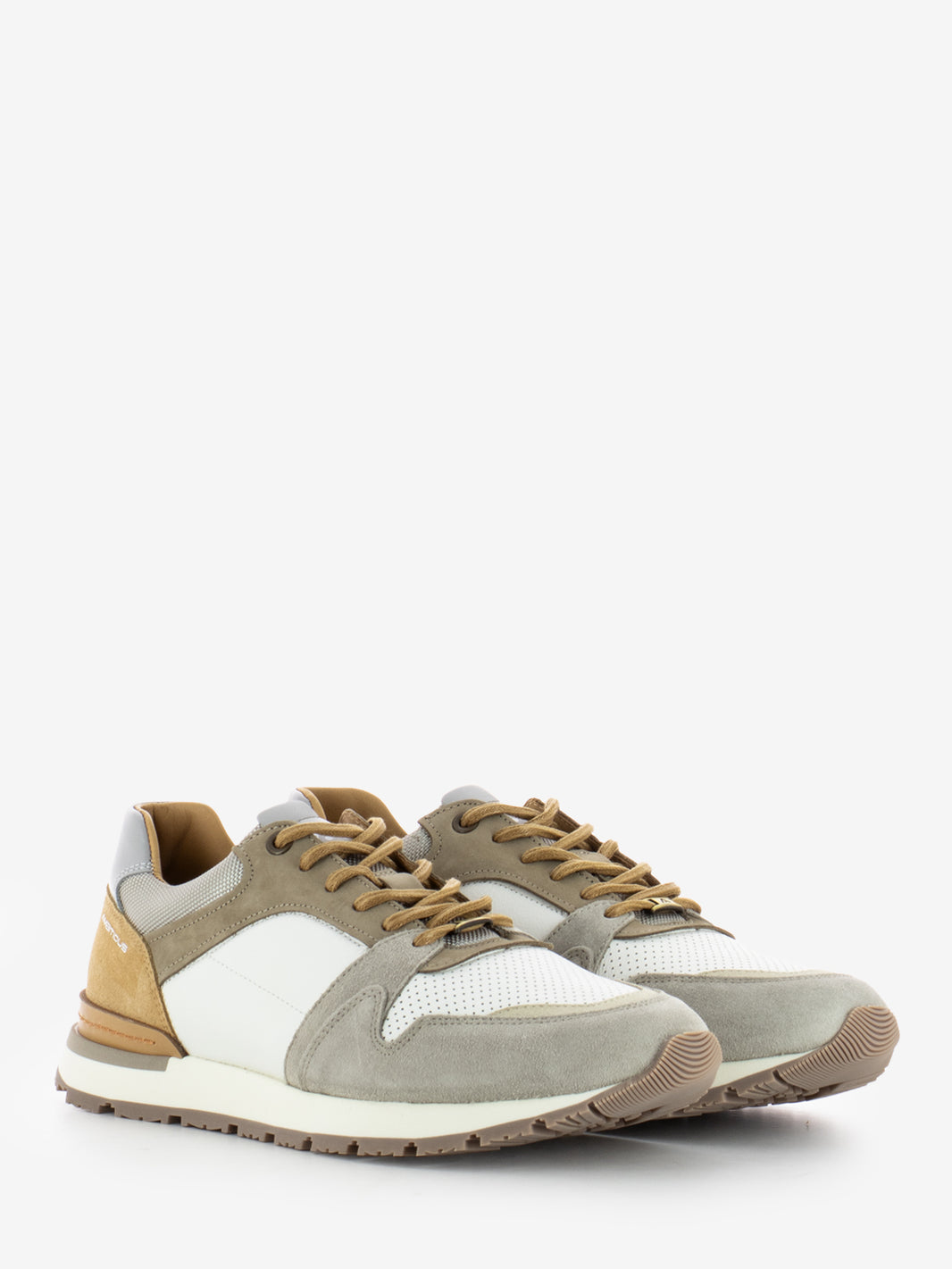 Combi white / gray / khaki sneakers