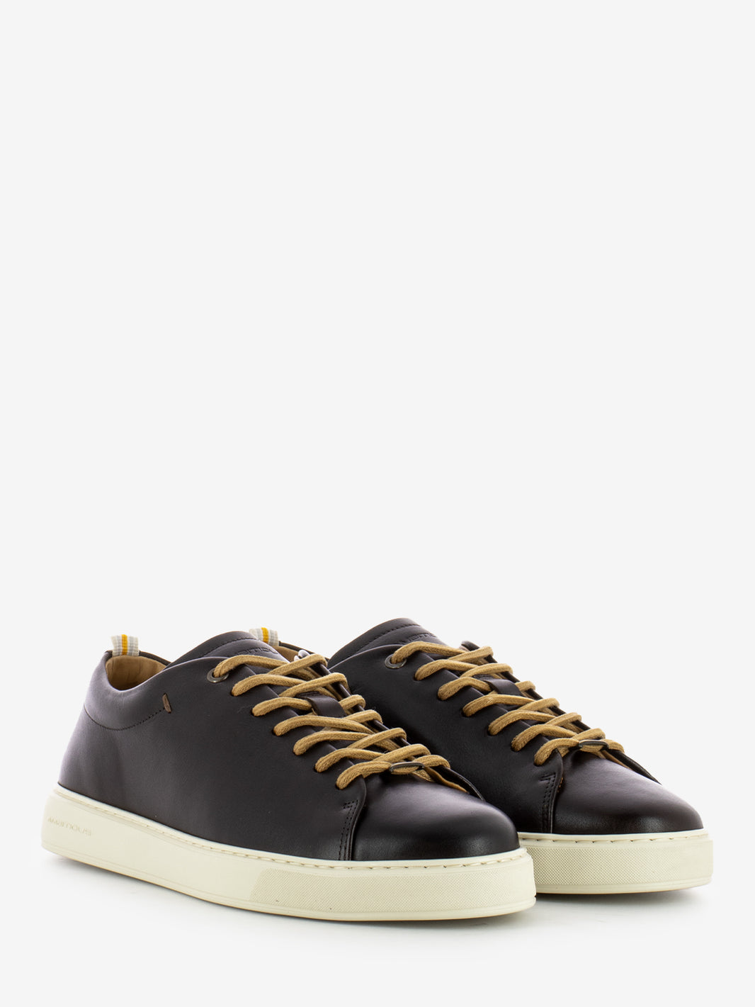 Brown leather sneakers