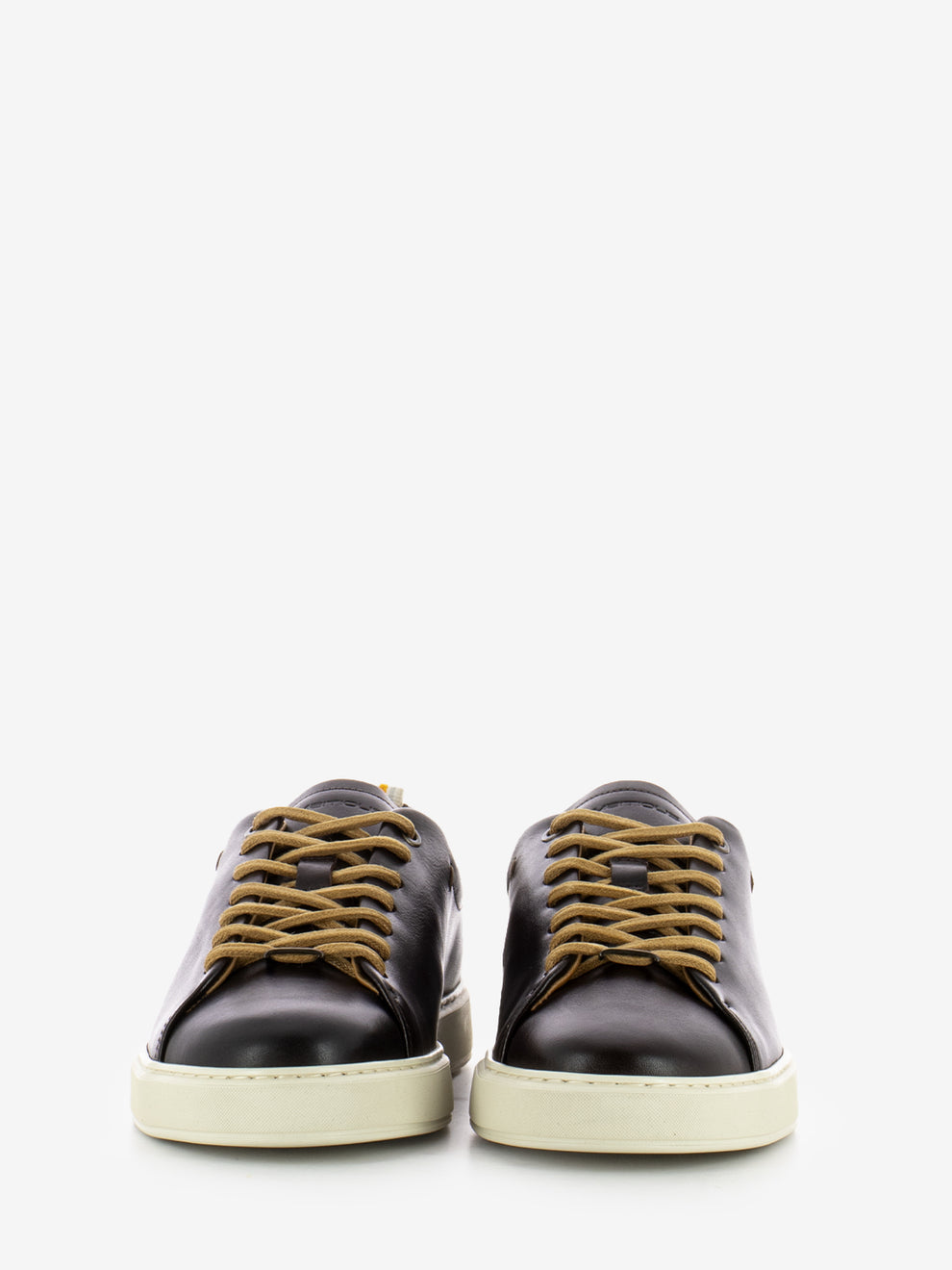 Brown leather sneakers