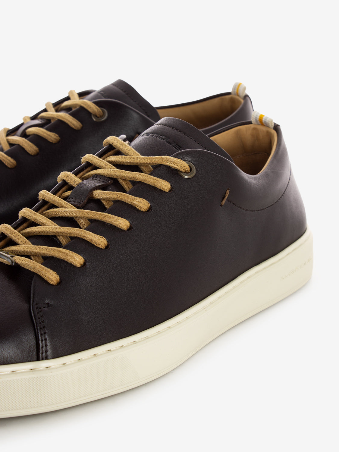 Brown leather sneakers