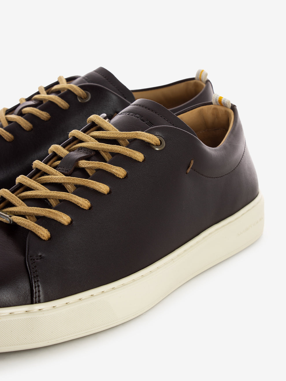 Brown leather sneakers