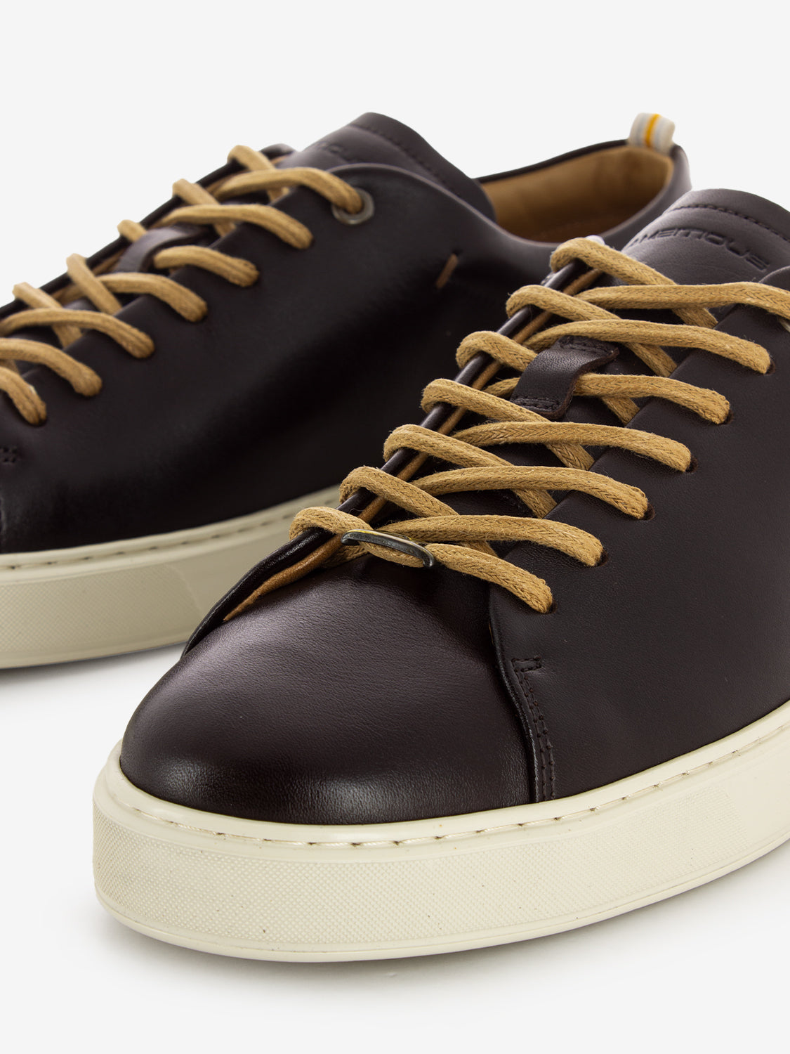 Brown leather sneakers