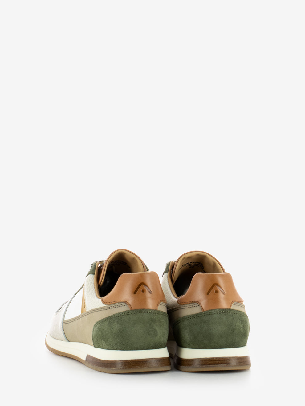 Sneakers in pelle e tessuto grey / off white / kaki