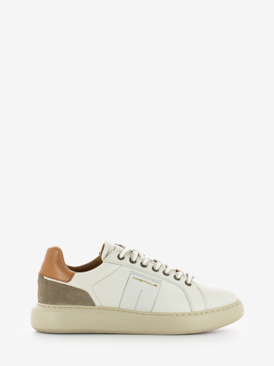 Sneakers in pelle martellata beige