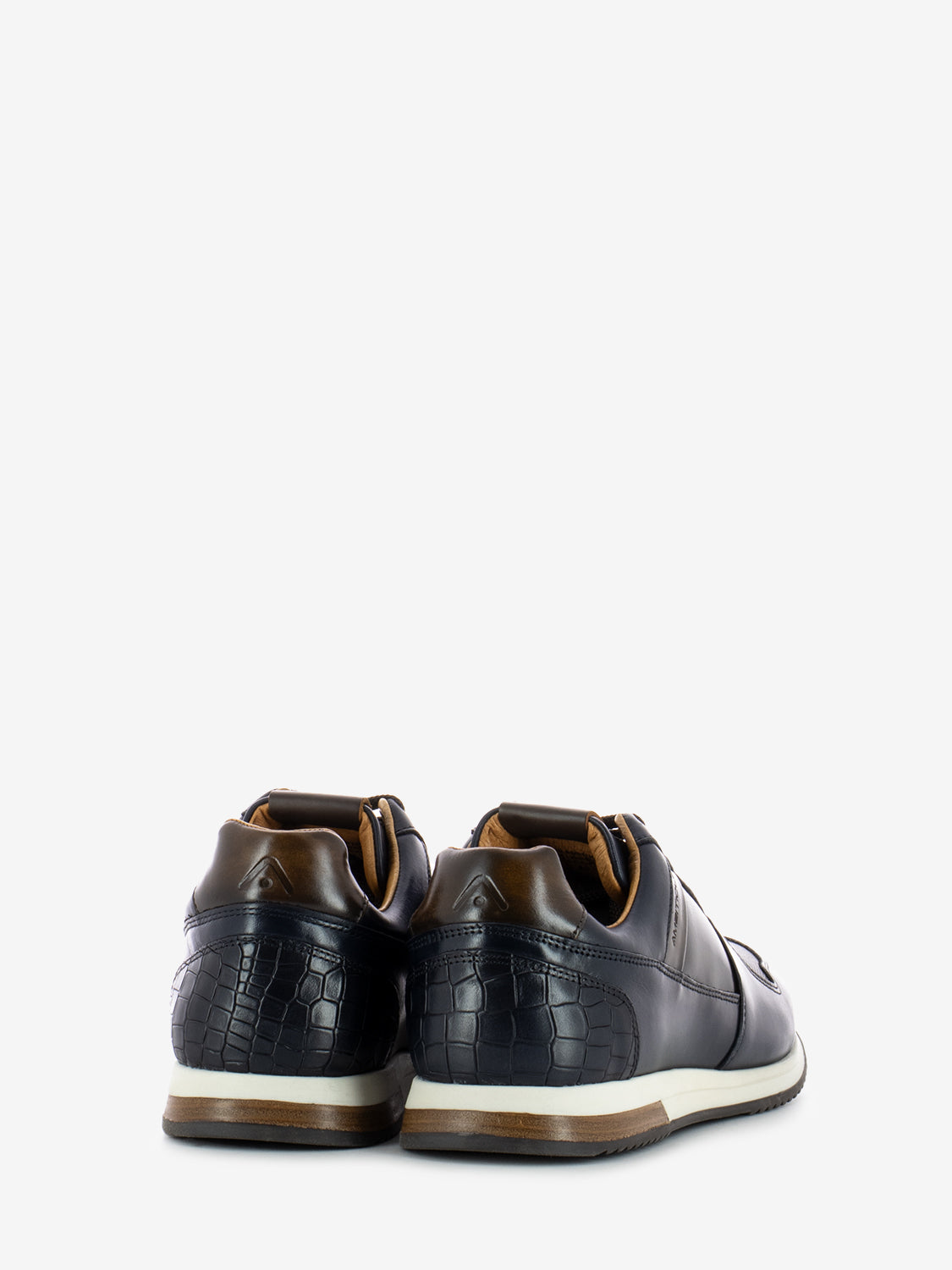 Navy Leather Sneakers