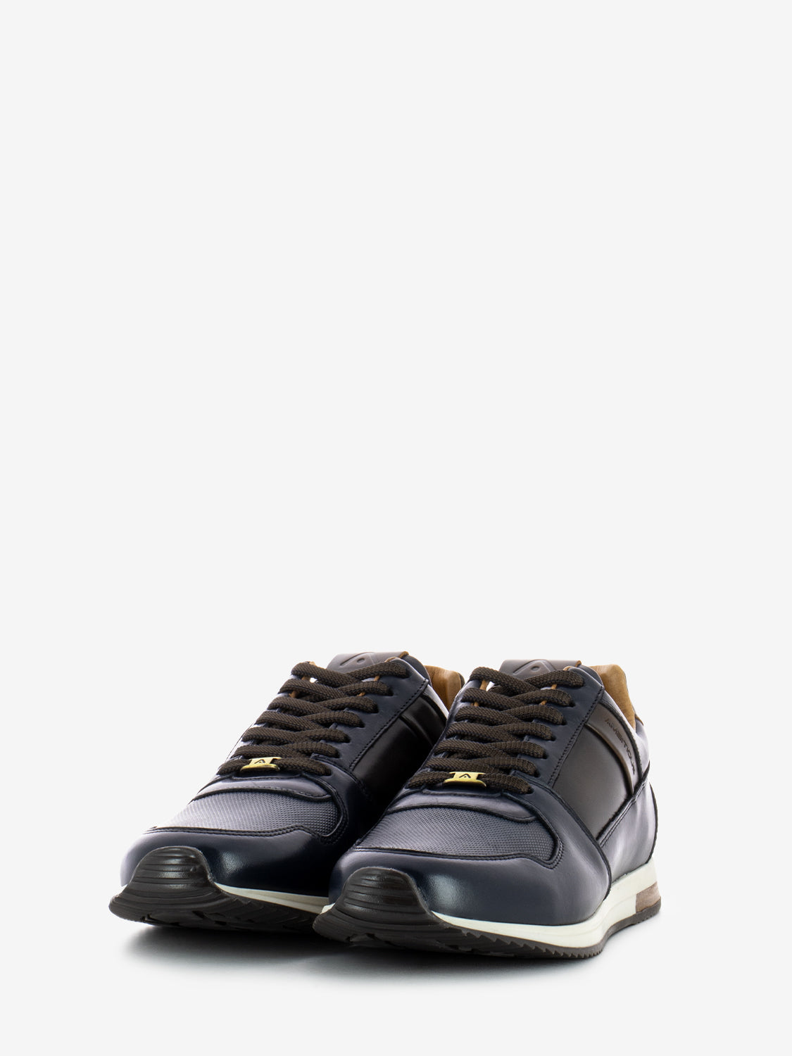 Navy Leather Sneakers