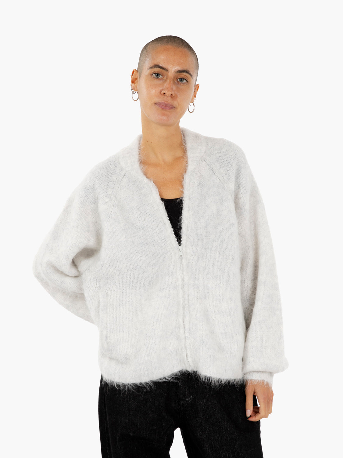 Cardigan con zip polaire chine