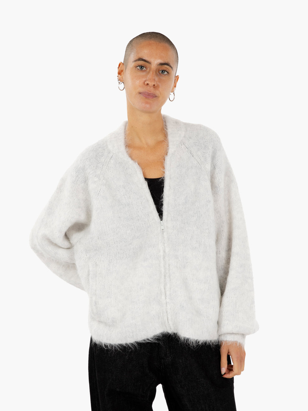 Cardigan con zip polaire chine