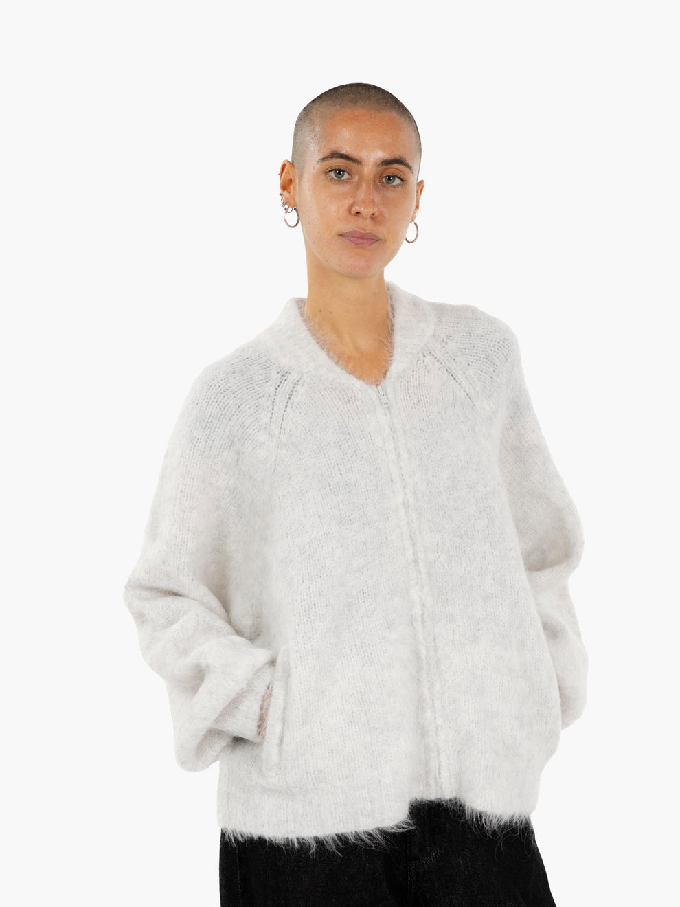 Cardigan con zip polaire chine