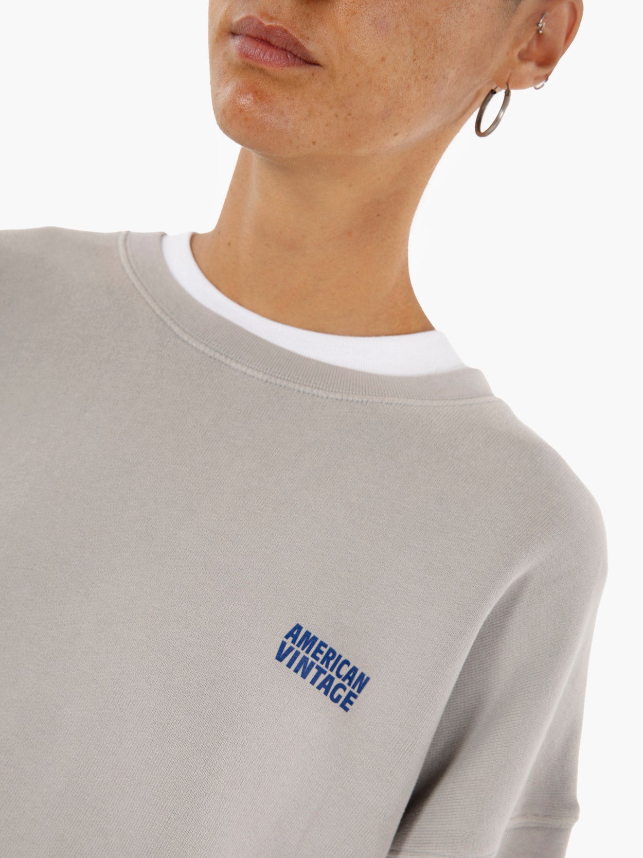 Felpa cropped con logo grigio