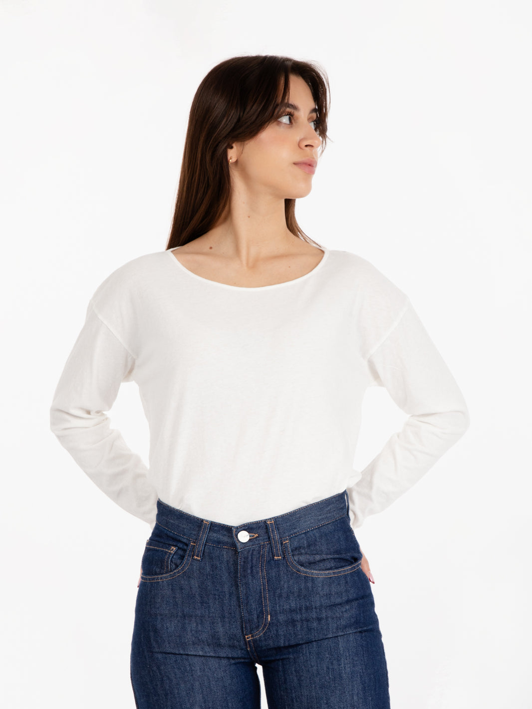 Maglia a maniche lunghe Aksun white