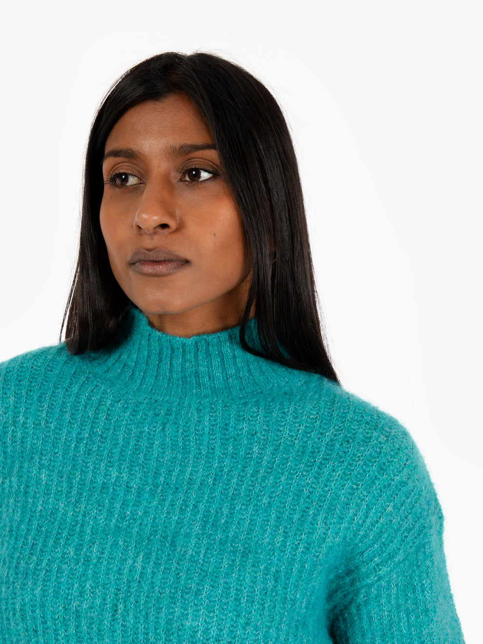 Aquamarine half-neck sweater