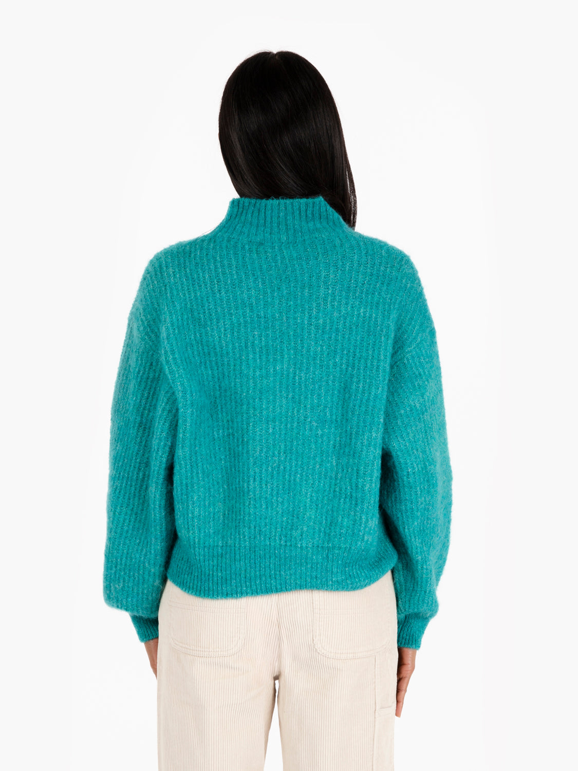 Aquamarine half-neck sweater