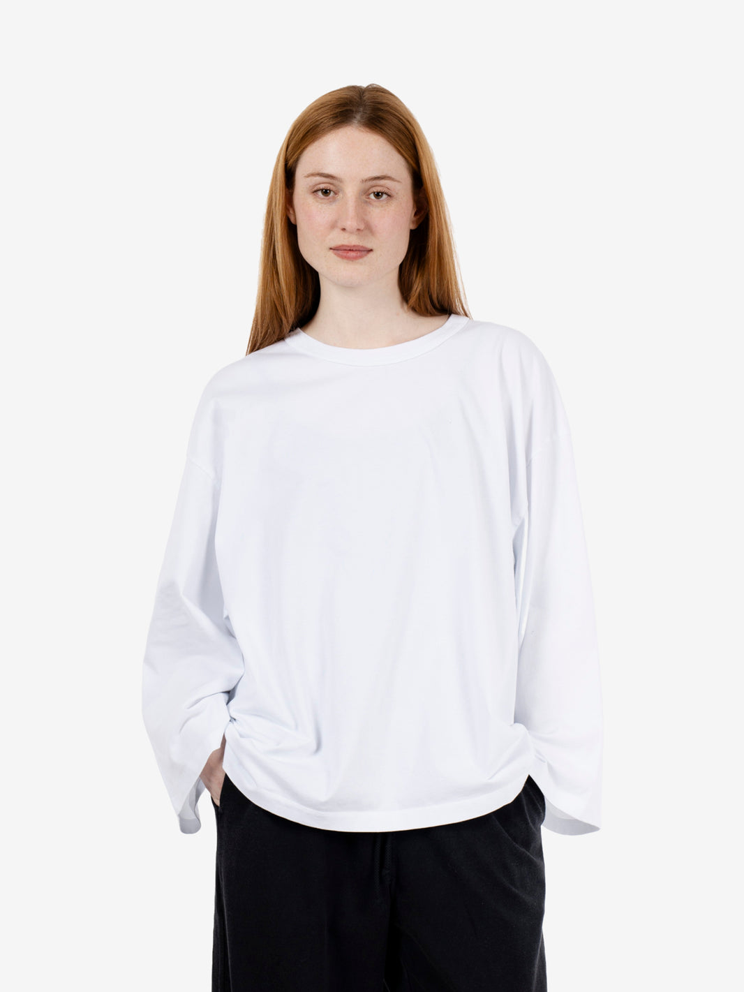 T-shirt Fizvalley manica lunga white