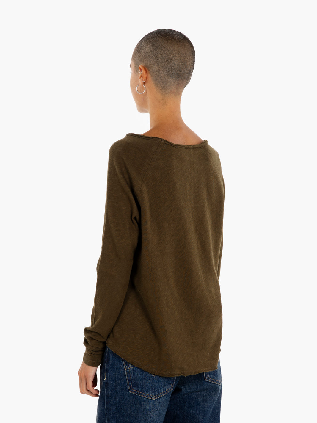 Green raglan knit T-shirt