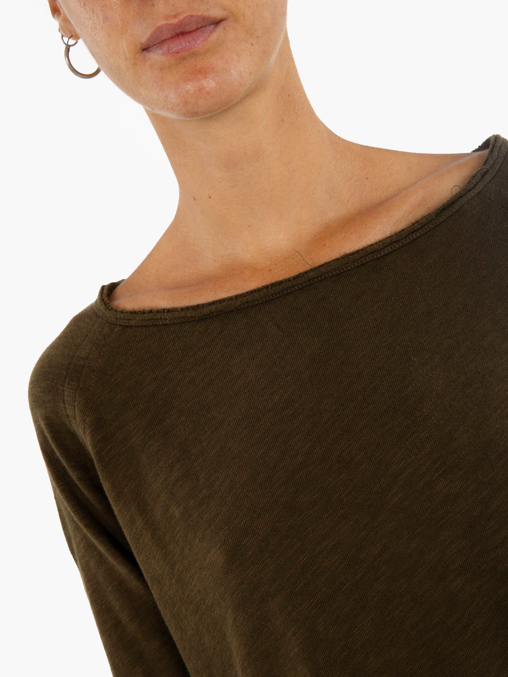 T-shirt in maglia raglan verde