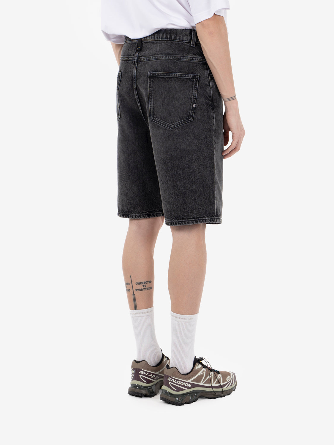 Tommy black wash denim Bermuda shorts