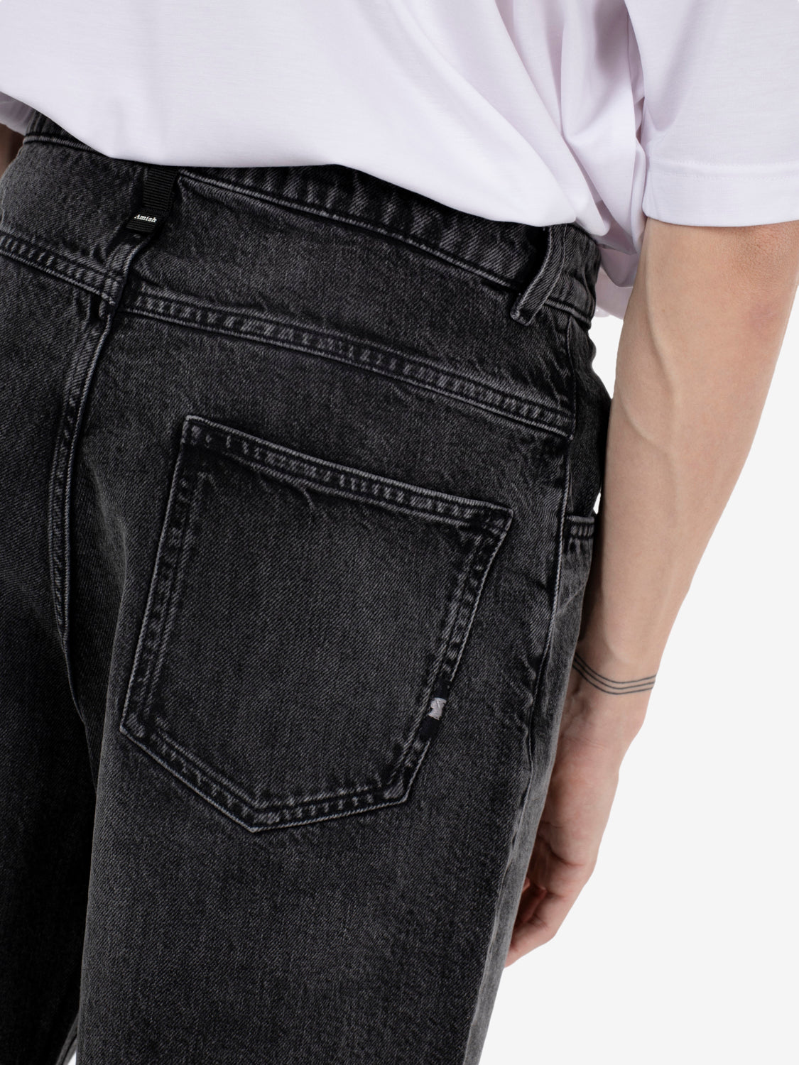 Tommy black wash denim Bermuda shorts