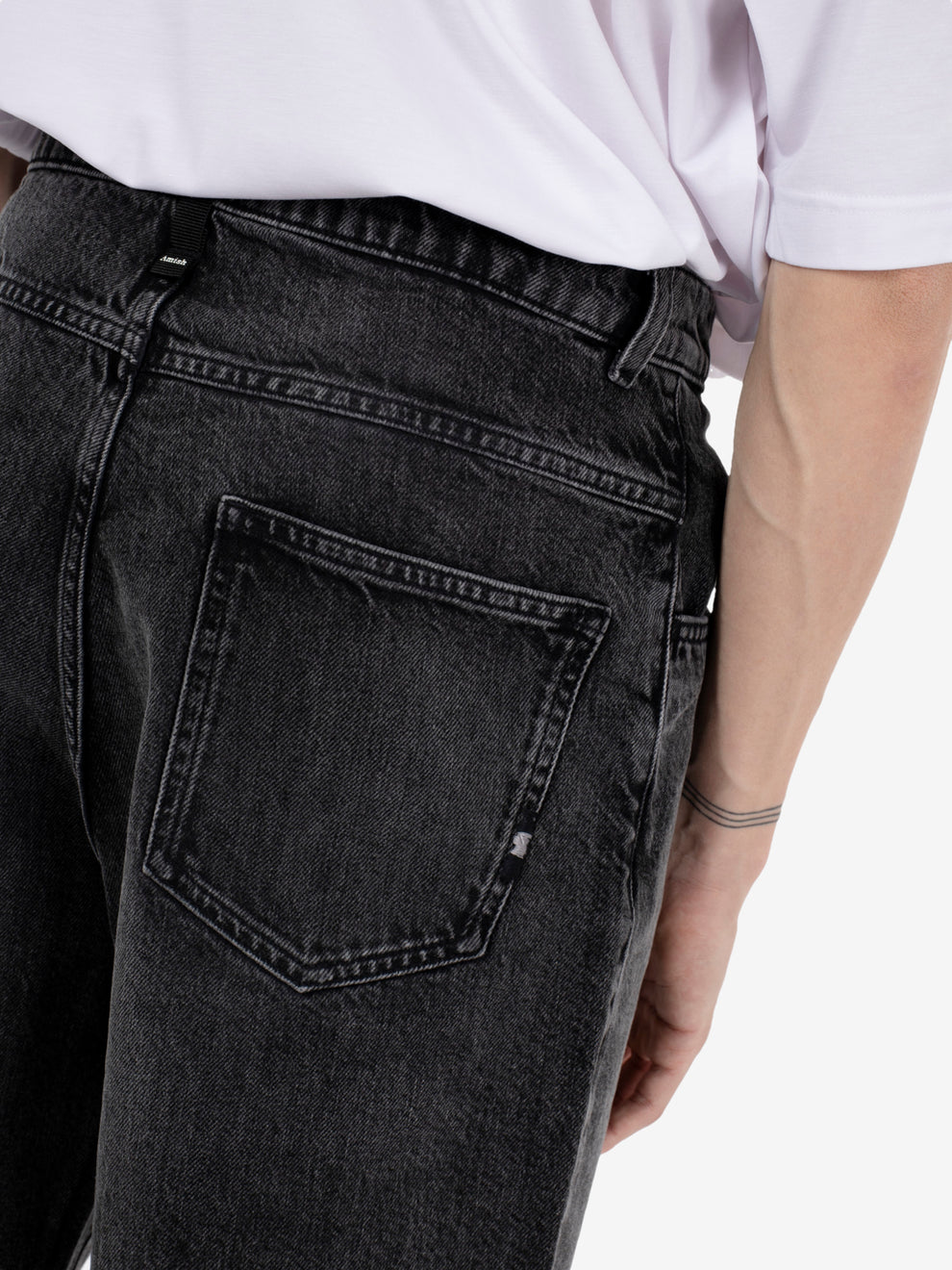 Tommy black wash denim Bermuda shorts