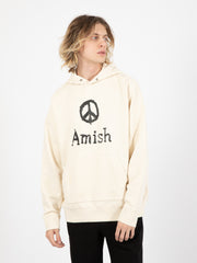 AMISH - Hood Over Man Peace Sweater Off White