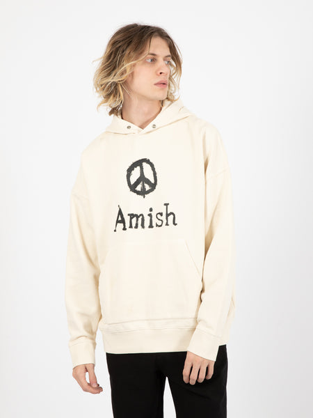 Hood Over Man Peace Sweater Off White