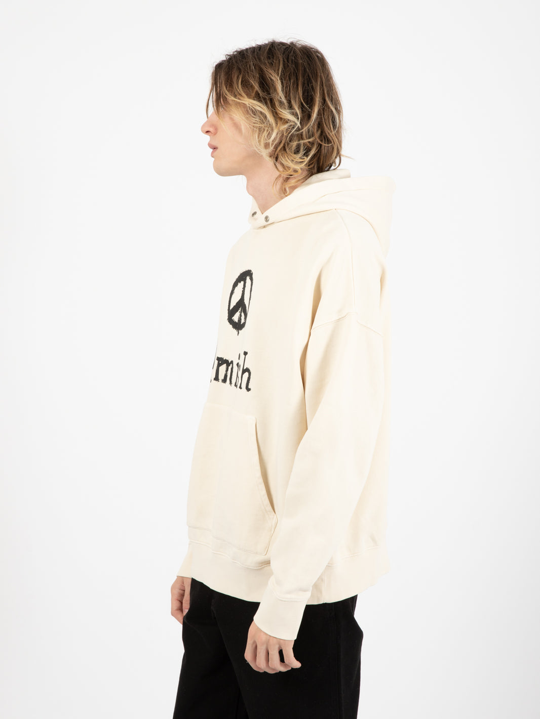 Hood Over Man Peace Sweater Off White